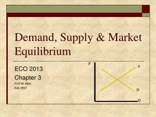 Demand, Supply &amp; Market Equilibrium