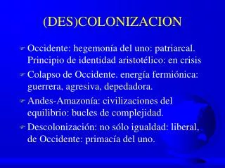 des colonizacion