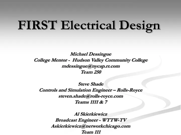 first electrical design