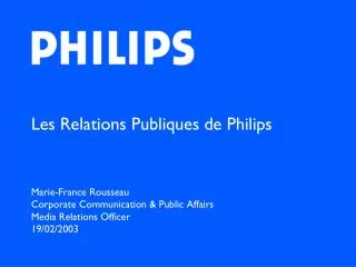 Les Relations Publiques de Philips