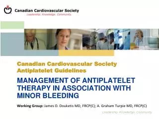 Canadian Cardiovascular Society Antiplatelet Guidelines