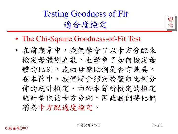testing goodness of fit