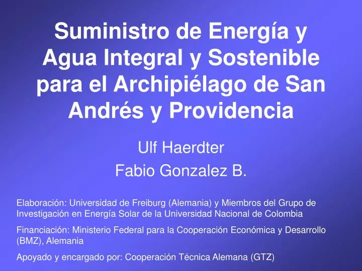 suministro de energ a y agua integral y sostenible para el archipi lago de san andr s y providencia