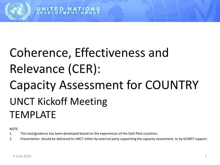 coherence effectiveness and relevance cer capacity assessment for country