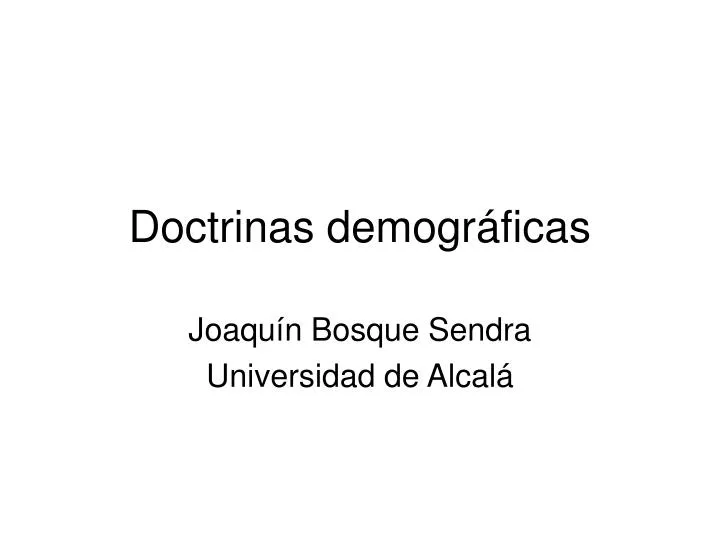 doctrinas demogr ficas