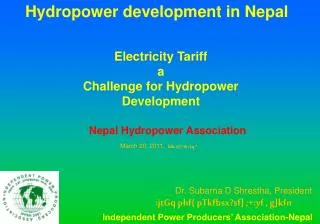 Hydropower development in Nepal