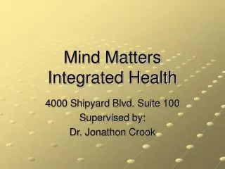 Mind Matters Integrated Health