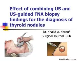 Effect of combining US and US-guided FNA biopsy findings for the diagnosis of thyroid nodules
