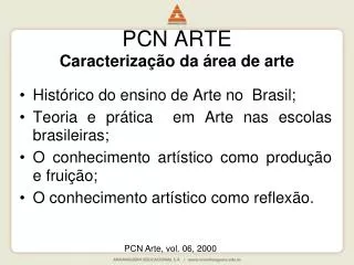 PCN ARTE Caracterização da área de arte