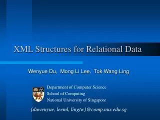 XML Structures for Relational Data