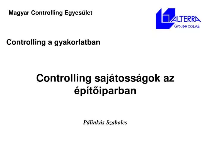 controlling saj toss gok az p t iparban