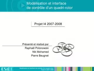 mod lisation et interface de contr le d un quadri rotor