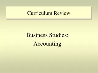 Curriculum Review