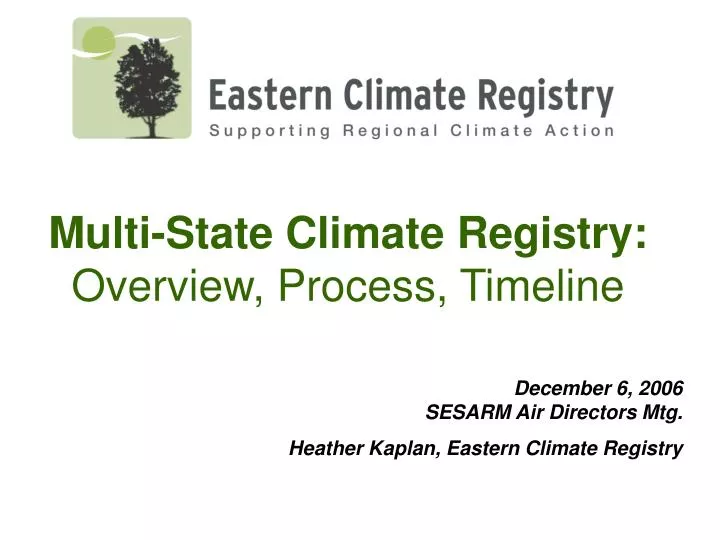 multi state climate registry overview process timeline