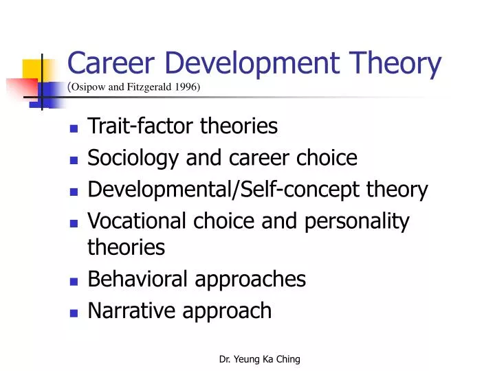 career development theory osipow and fitzgerald 1996