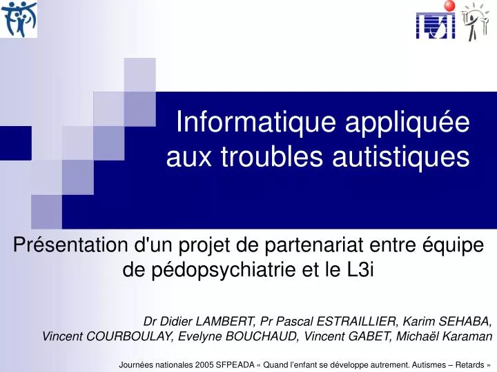 informatique appliqu e aux troubles autistiques