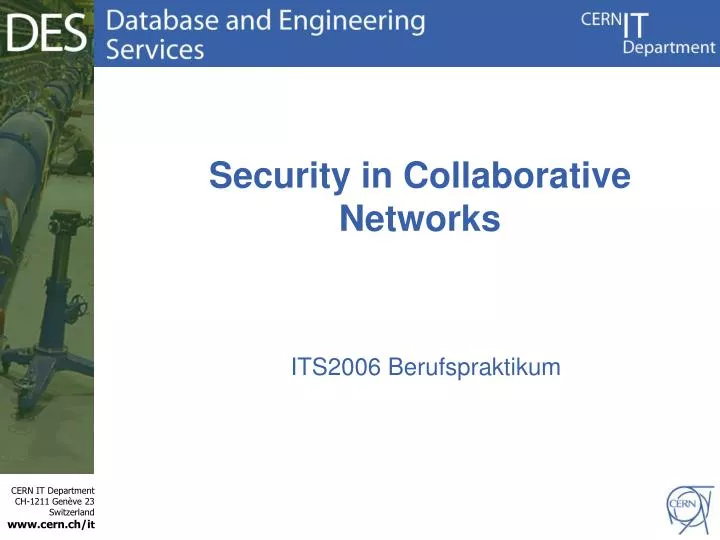 security in collaborative networks