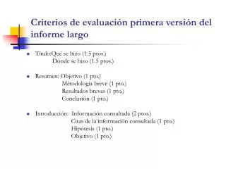 criterios de evaluaci n primera versi n del informe largo