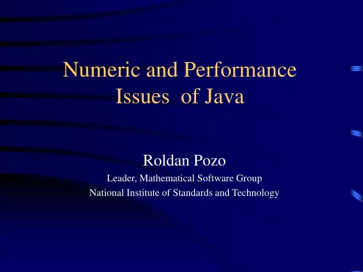 numeric and performance issues of java