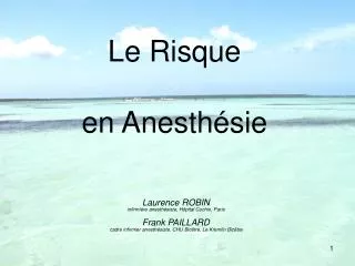 le risque en anesth sie