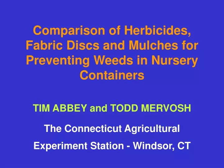 comparison of herbicides fabric discs and mulches for preventing weeds in nursery containers