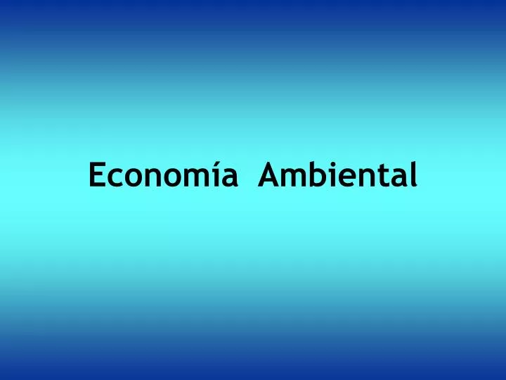 econom a ambiental