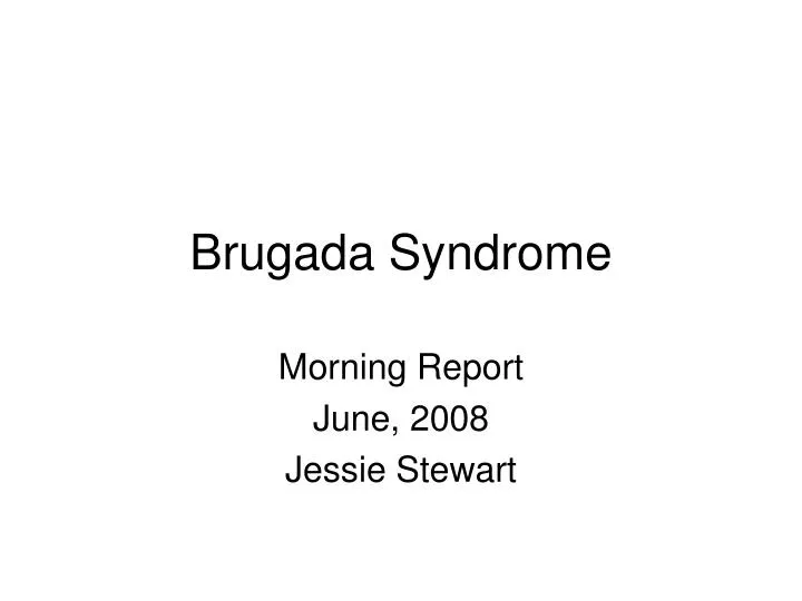 brugada syndrome