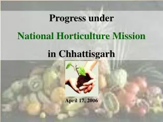 Progress under National Horticulture Mission in Chhattisgarh