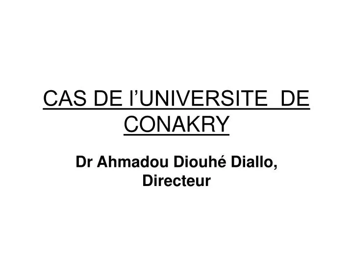 cas de l universite de conakry