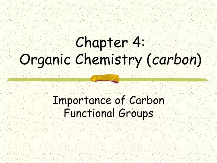 chapter 4 organic chemistry carbon