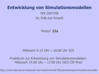 Entwicklung von Simulationsmodellen