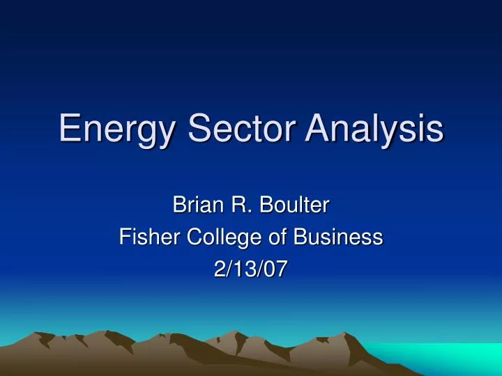 energy sector analysis