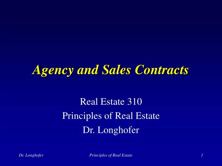 agency and sales contracts