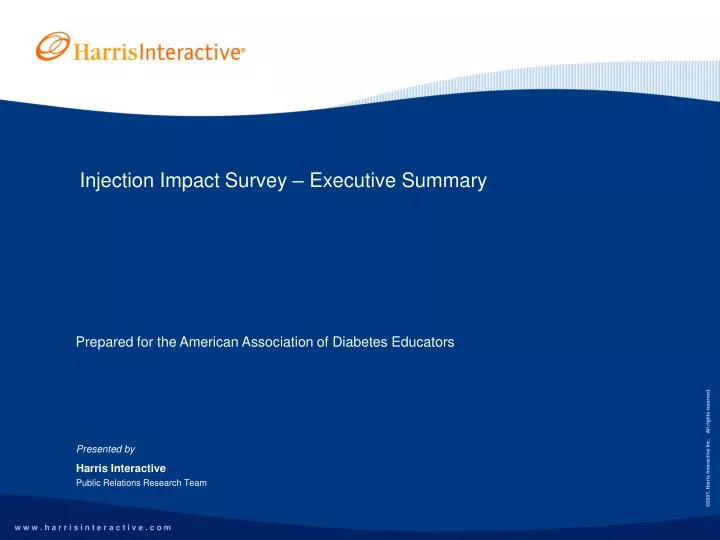 injection impact survey executive summary