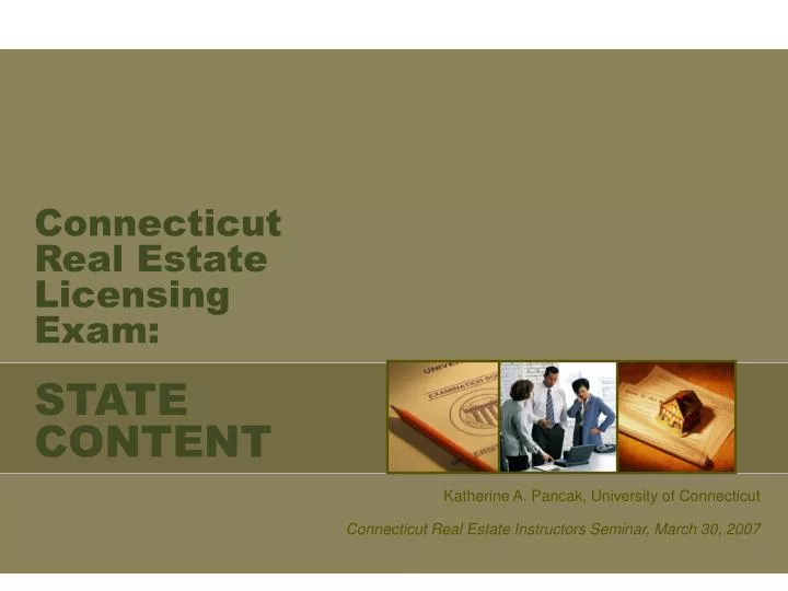 connecticut real estate licensing exam state content