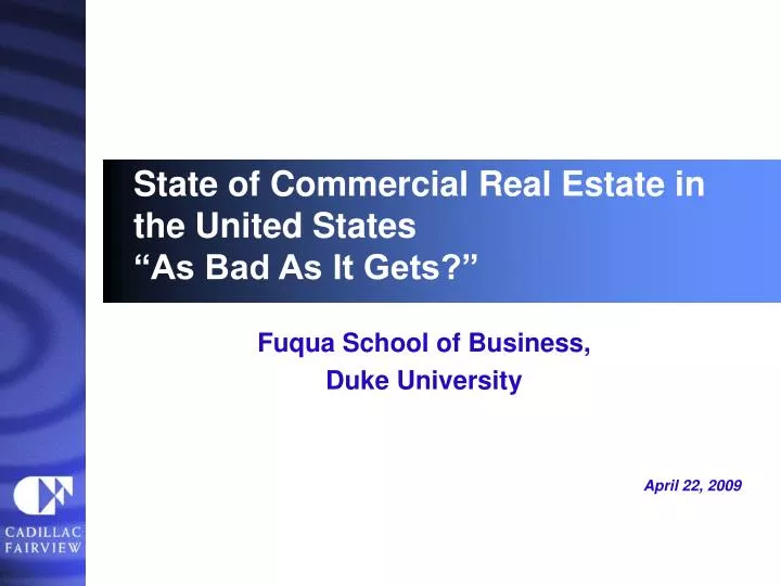 state of commercial real estate in the united states as bad as it gets