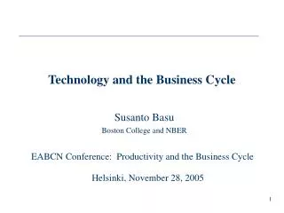 Technology and the Business Cycle