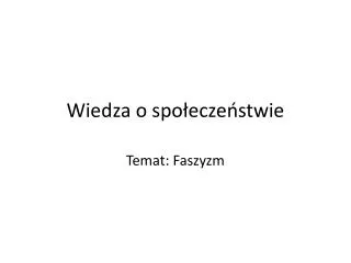 wiedza o spo ecze stwie