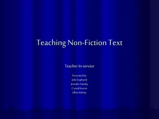 Teaching Non-Fiction Text