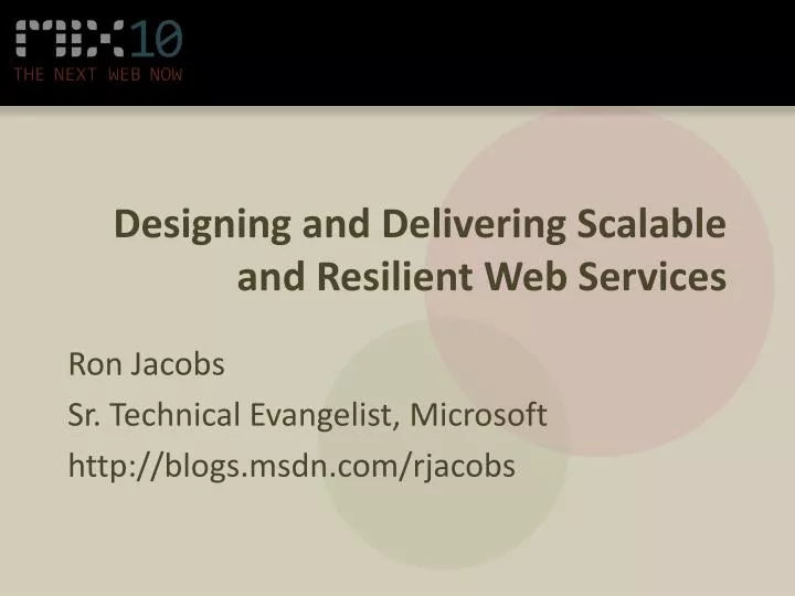 designing and delivering scalable and resilient web services