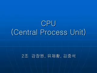 CPU (Central Process Unit)