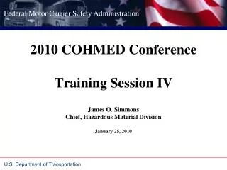 2010 COHMED Conference Training Session IV