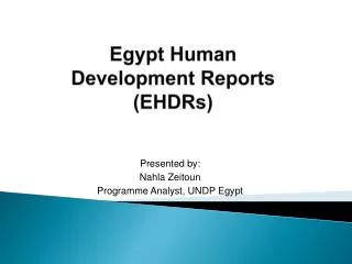 Egypt Human Development Reports (EHDRs)