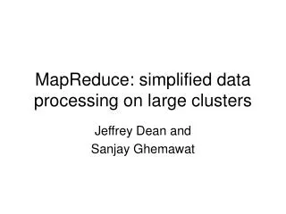 MapReduce: simplified data processing on large clusters