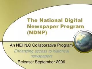 The National Digital Newspaper Program (NDNP)