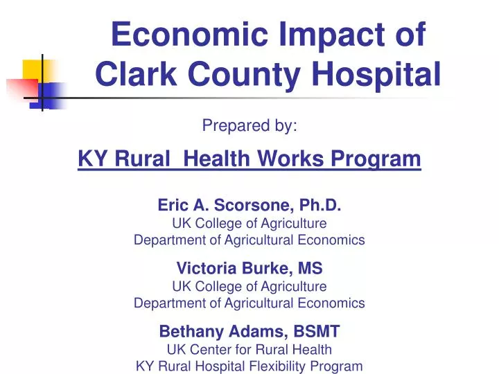 economic impact of clark county hospital