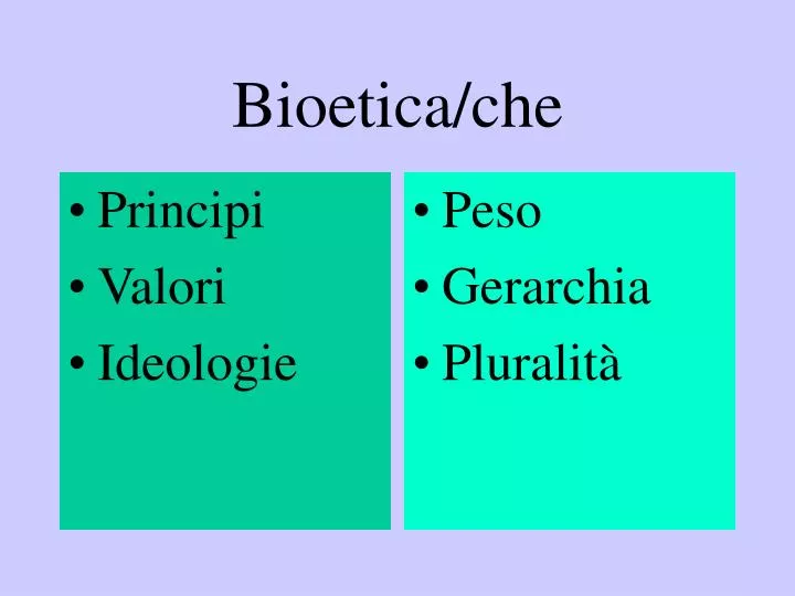 bioetica che