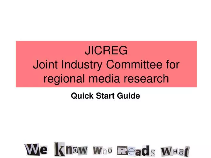 jicreg joint industry committee for regional media research