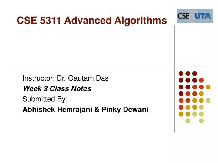 cse 5311 advanced algorithms