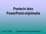Posterin teko PowerPoint-ohjelmalla - slide 1